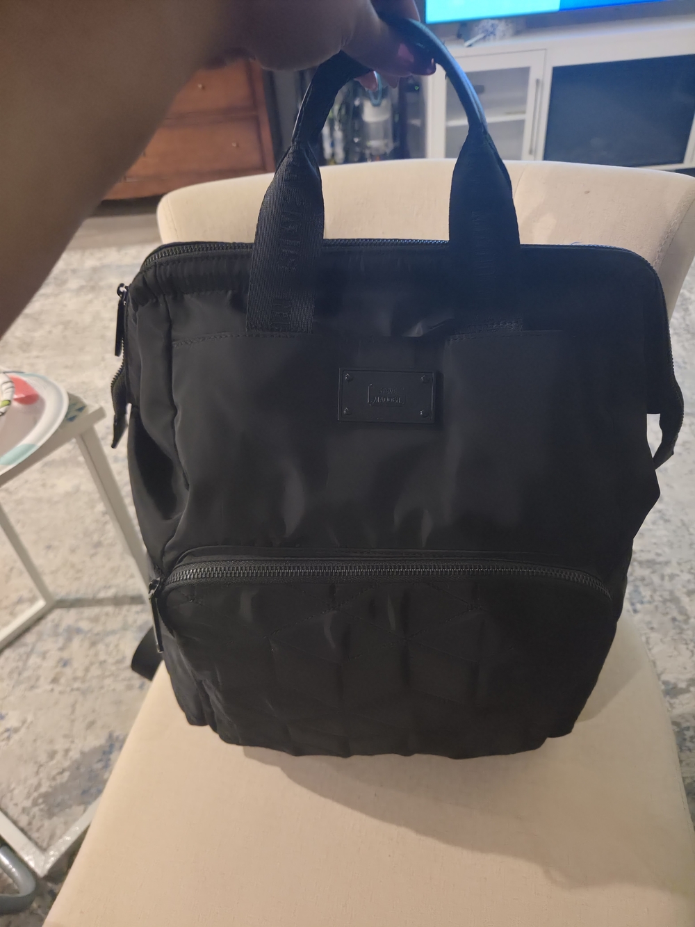 Steve Madden Black Quilted Backpack - Picture 5 of 8